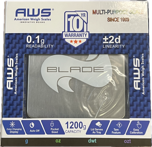 [Q-1268-02] AWS BLADE SCALE 1200G X 0.1G CARBON FIBER (Blue)