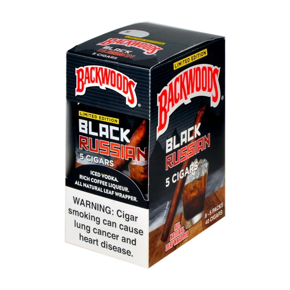 [Q-1298-06] BACKWOOD CIGARS 8 PACKS OF 8/5PK (BLACK RUSSIAN)