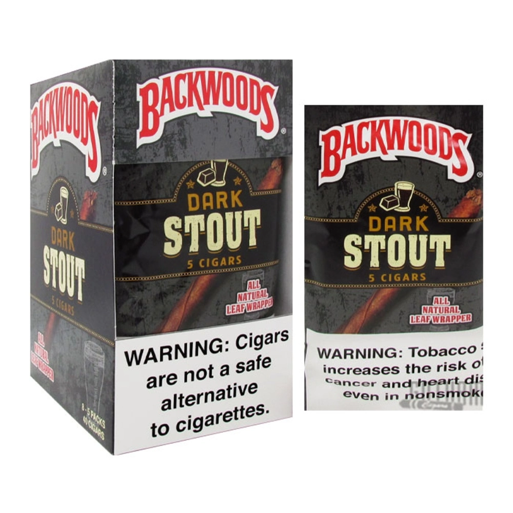 [Q-1298-11] BACKWOOD CIGARS 8 PACKS OF 8/5PK (DARK STOUT)