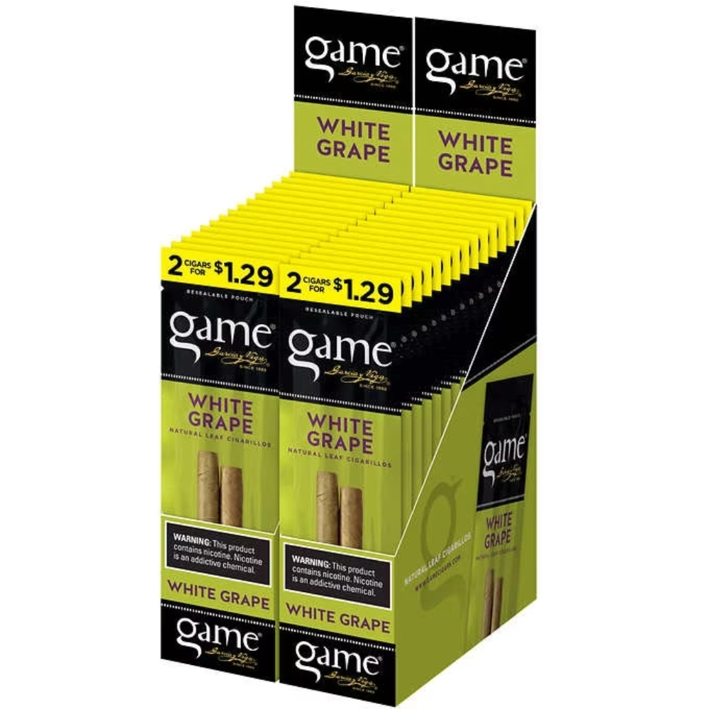 [Q-2058-12] GAME CIGARILLOS 2/$1.29 (White Grape)