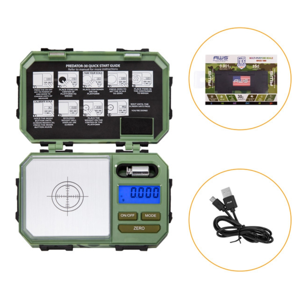 SCALE AWS 30 X 0.001G WITH RECHARGEABLE LITHIUM-ION