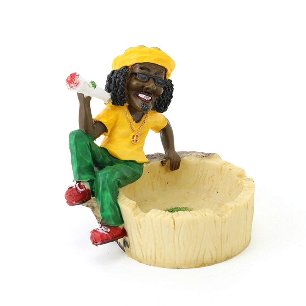 [Q-1003-10] 10CM RESIN ASHTRAY BOB MARLEY (Design 10)