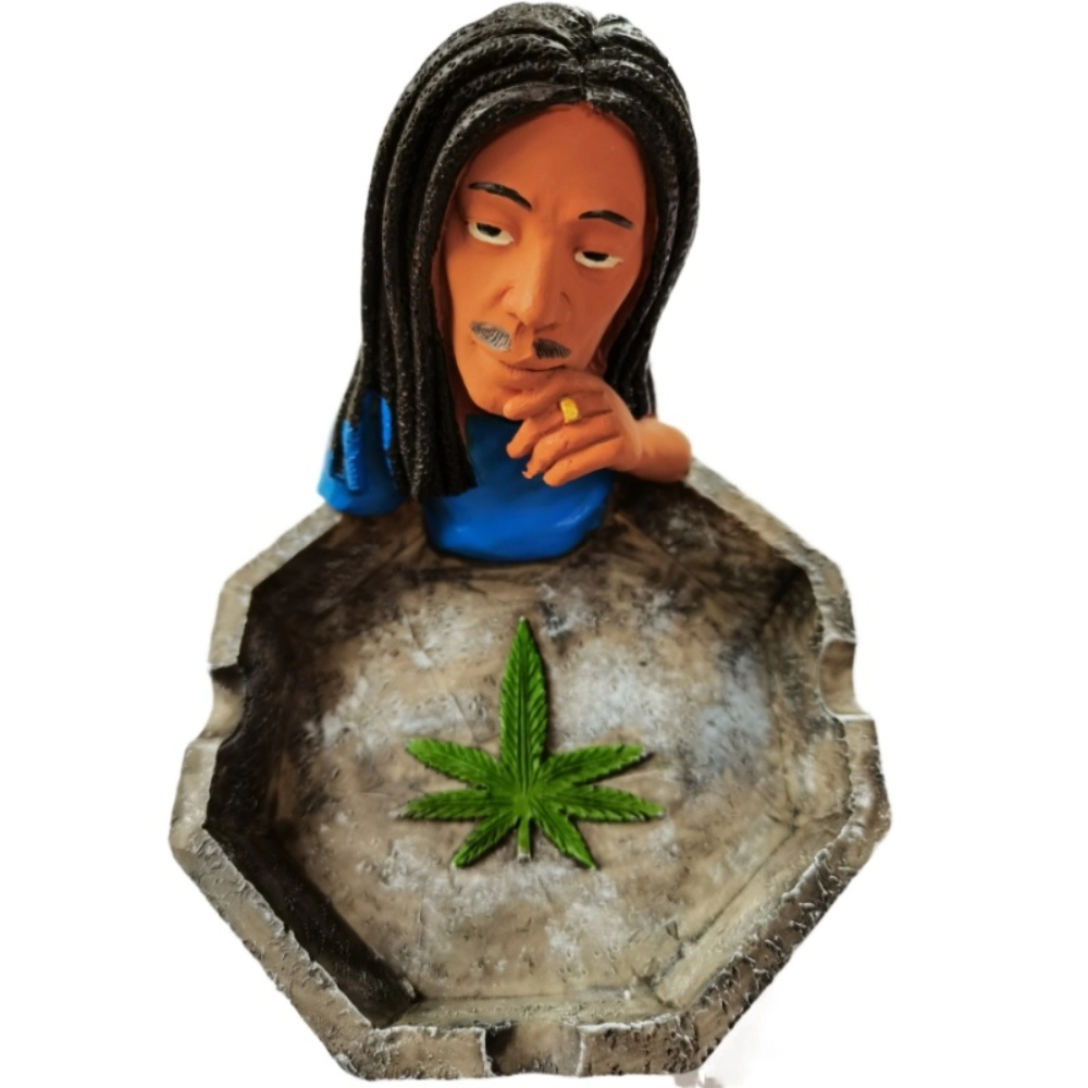 [Q-1003-24] 10CM RESIN ASHTRAY BOB MARLEY (Design 25)