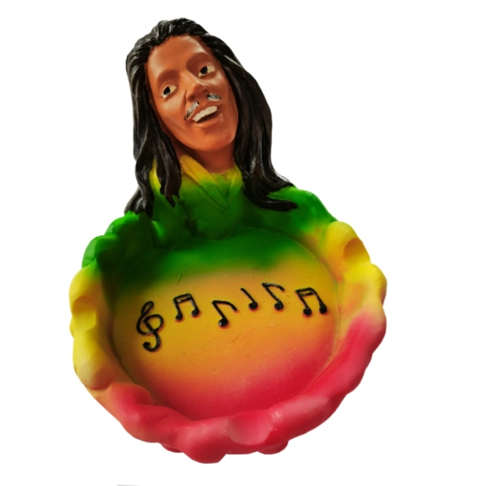 [Q-1003-25] 10CM RESIN ASHTRAY BOB MARLEY (Design 26)