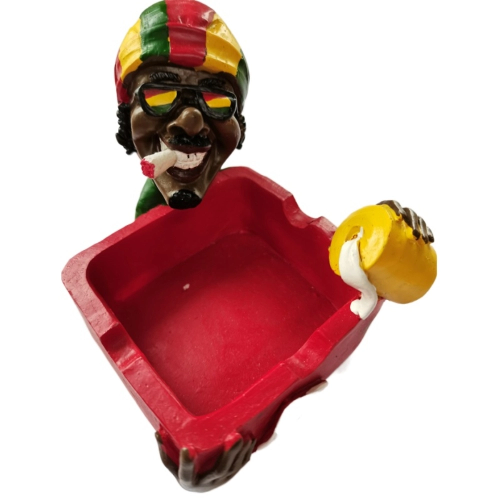 [Q-1003-27] 10CM RESIN ASHTRAY BOB MARLEY (Design 28)