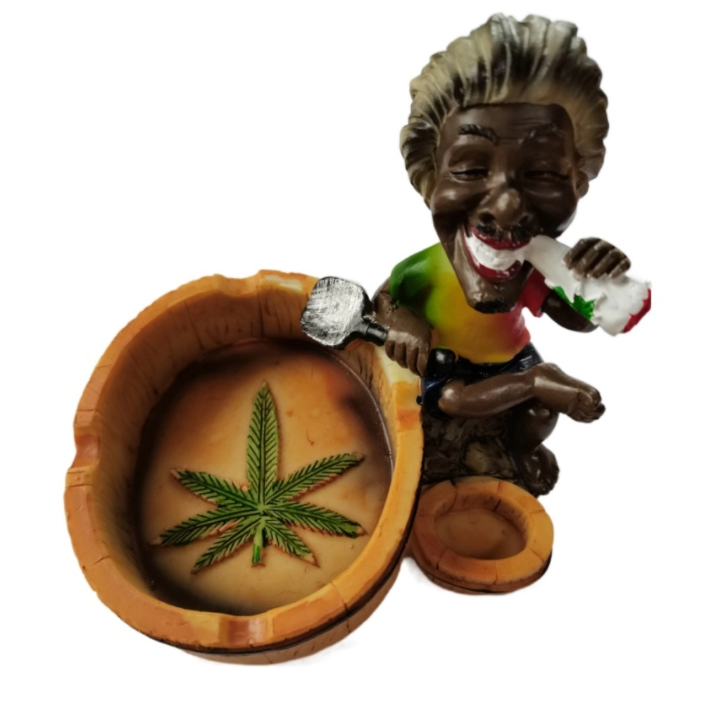 [Q-1003-30] 10CM RESIN ASHTRAY BOB MARLEY (Design 31)