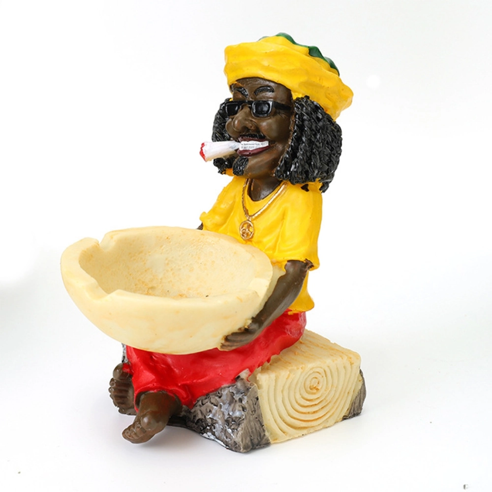 [Q-1003-06] 10CM RESIN ASHTRAY BOB MARLEY (Design 6)