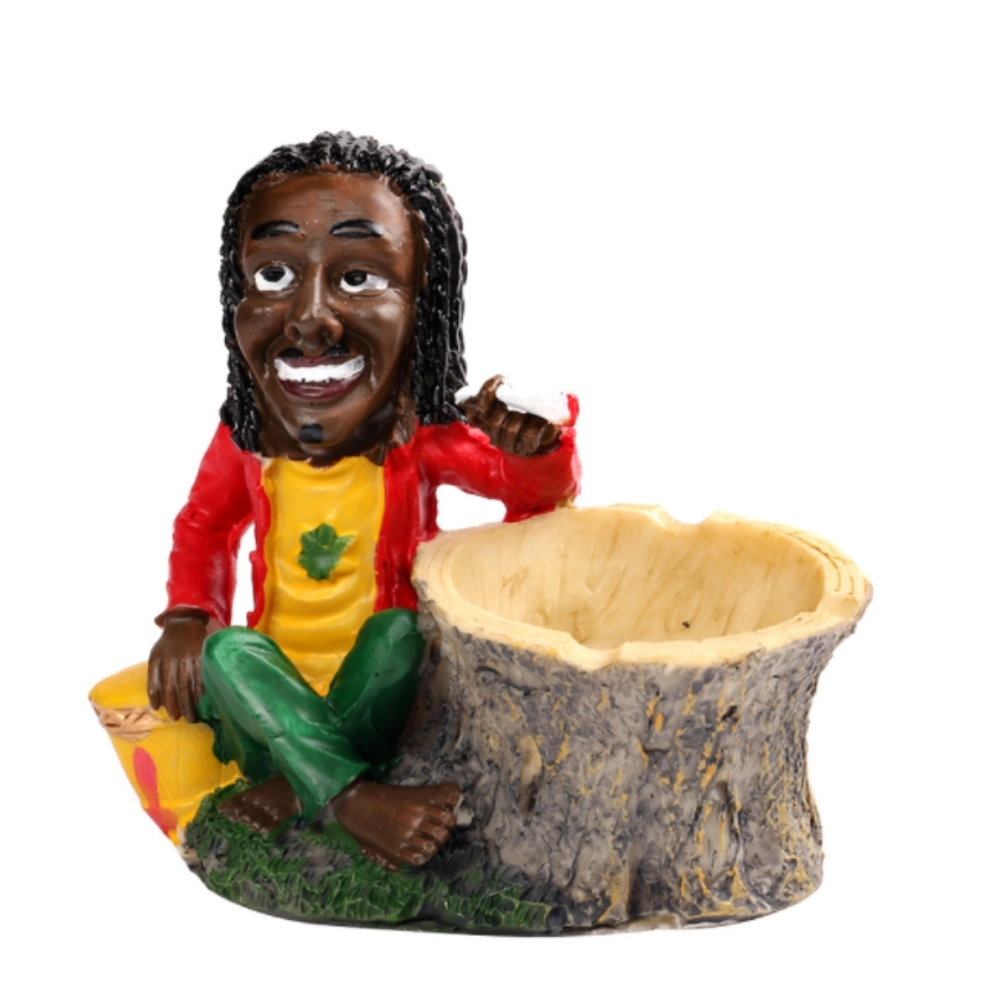 [Q-1003-09] 10CM RESIN ASHTRAY BOB MARLEY (Design 9)