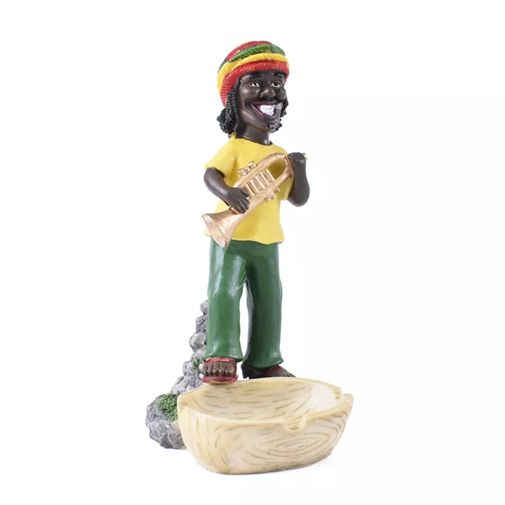 [Q-1103-05] 24CM RESIN ASHTRAY BOB MARLEY (Design 5)