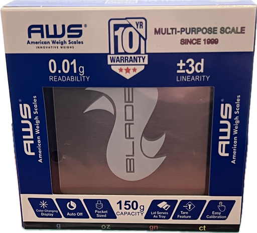 [Q-1234-01] AMERICAN WEIGH BLADE SCALES 150 X 0.01G (Blue)