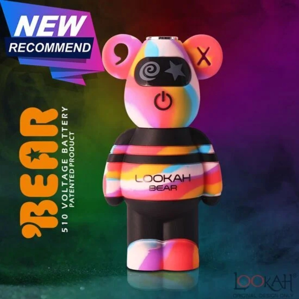 [Q-2743-05] LOOKAH BEAR 510 THREAD VAPE BATTERY COLOR 1 COUNT (Rainbow)