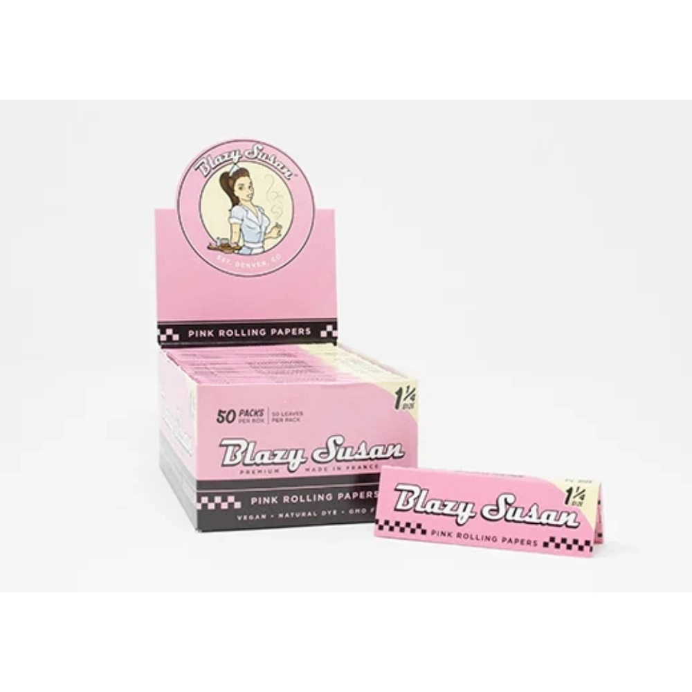 BLAZY SUSAN PINK ULTRA THIN ROLLING PAPERS - 1 1/4 50PK