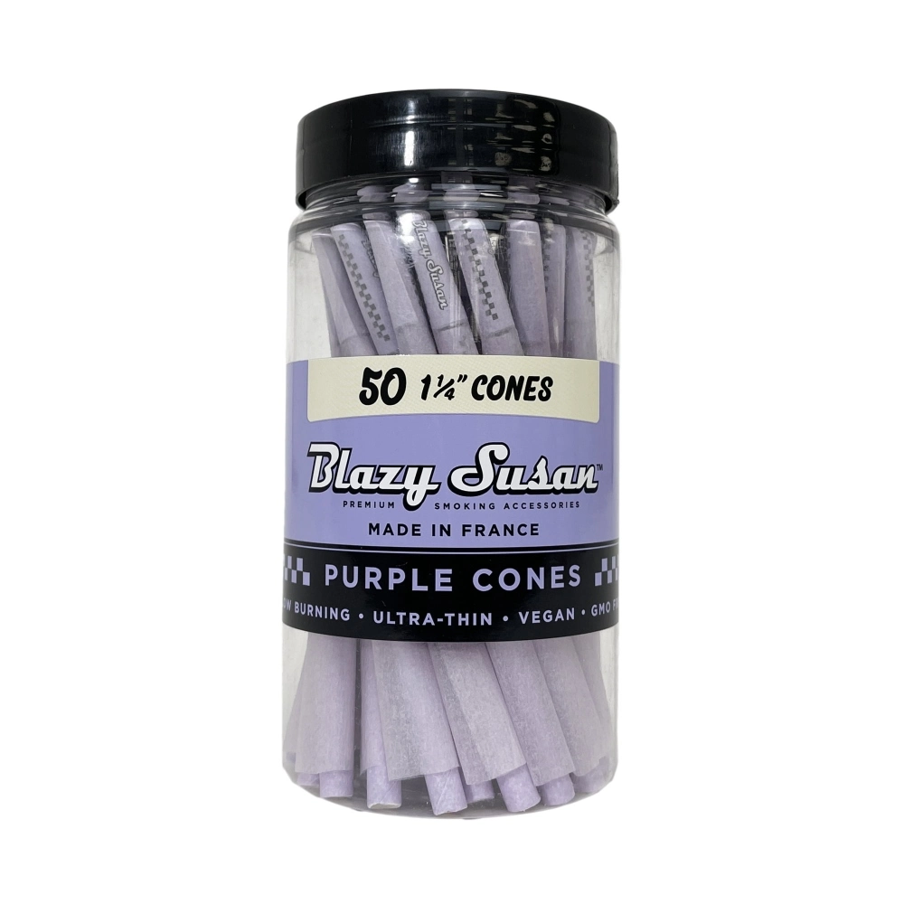 BLAZY SUSAN PURPLE CONES - 1 1/4 50CT/JAR