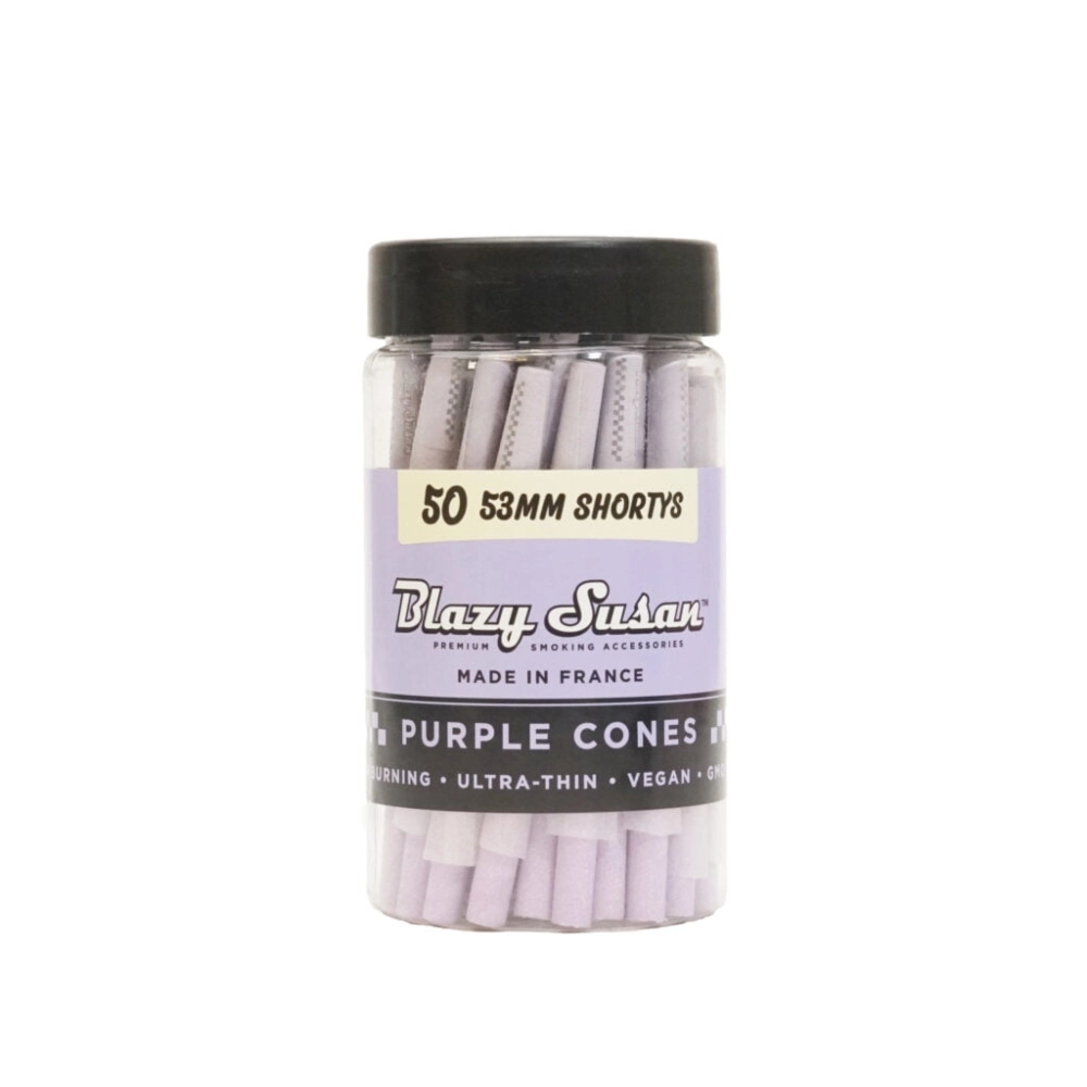 BLAZY SUSAN PURPLE CONES - 53MM SHORTY'S 50CT/JAR