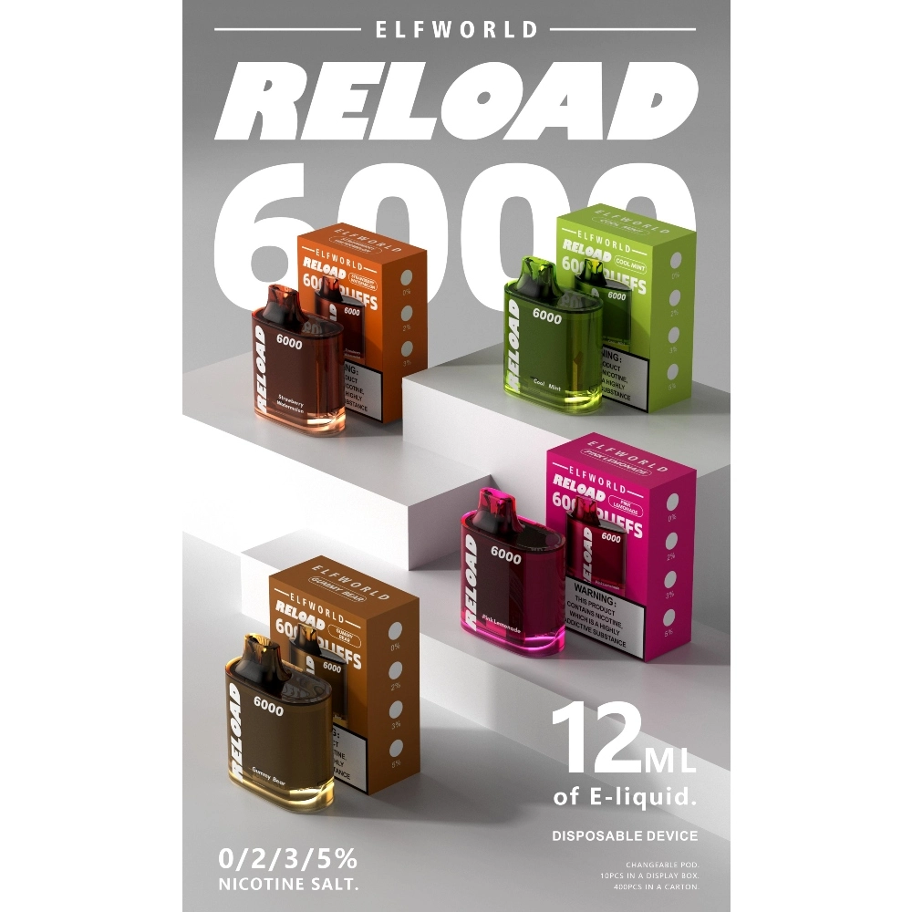 [Q-1822-01] ELFWORLD RELOAD REPLACEABLE POD 6000PUFF 12ML (Cool Mint)