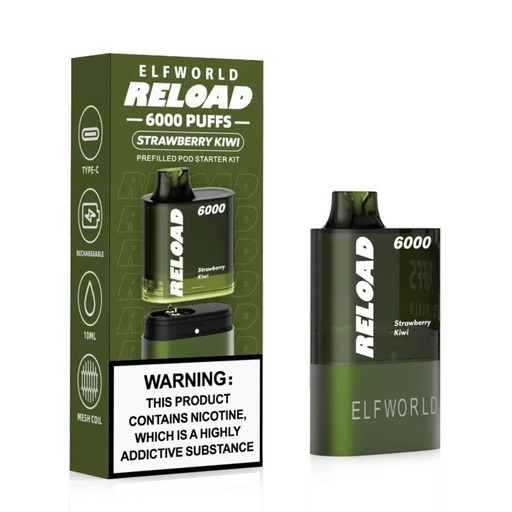 [Q-1822-08] ELFWORLD RELOAD REPLACEABLE POD 6000PUFF 12ML (Strawberry Kiwi)