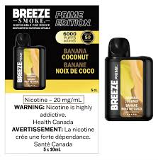 [Q-1512-07] BREEZE PRIME EDITION 6000PUFF 5PK 10ML (Coconut Banana)