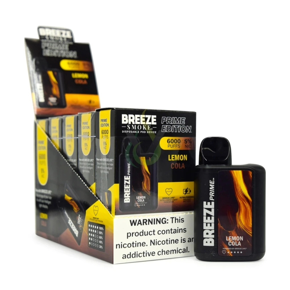 [Q-1512-02] BREEZE PRIME EDITION 6000PUFF 5PK 10ML (Lemon Cola)