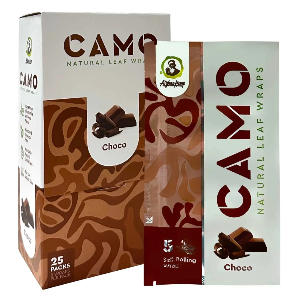 [Q-1544-07] CAMO LEAF WRAP 25/5PK (Choco)