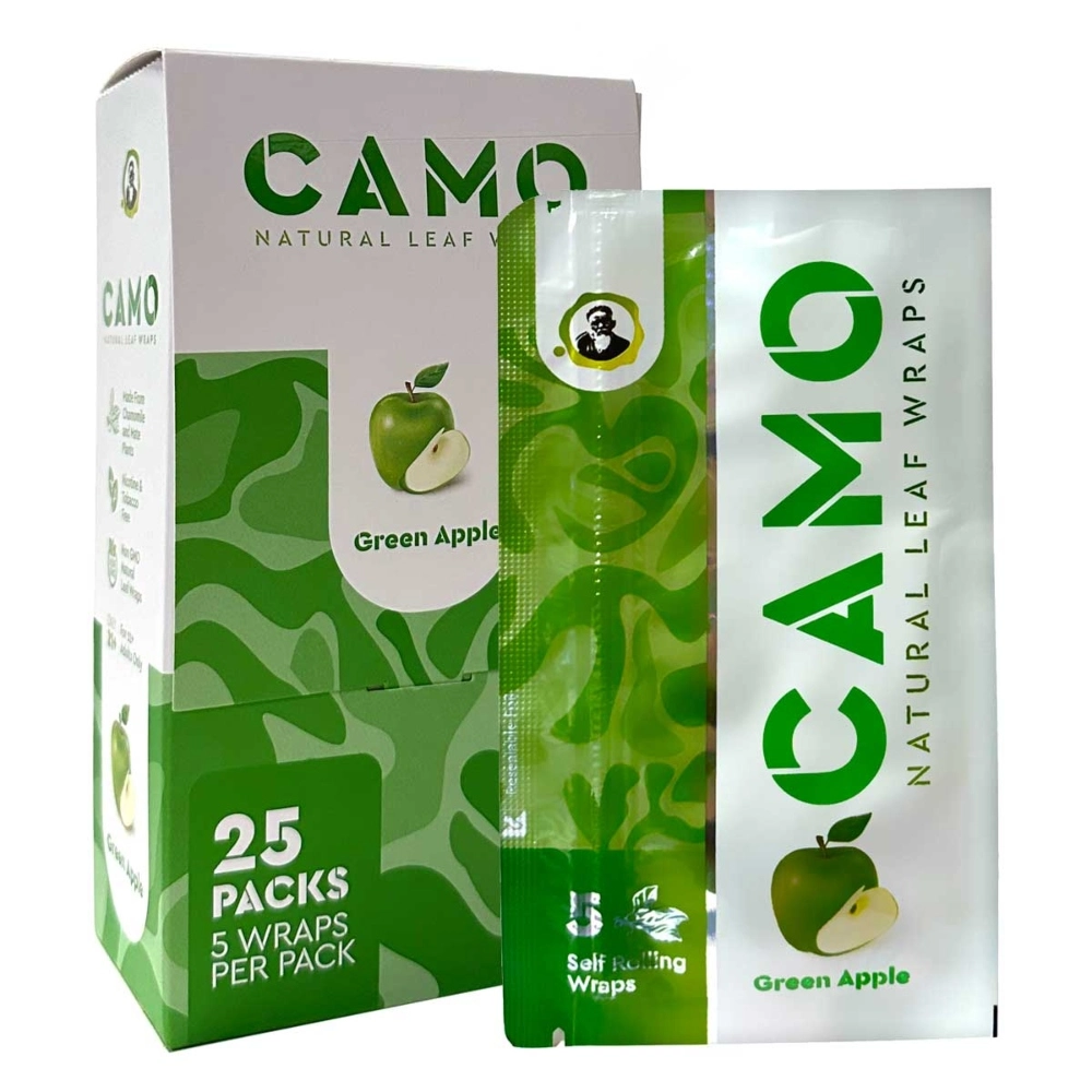 [Q-1544-08] CAMO LEAF WRAP 25/5PK (Green Apple)