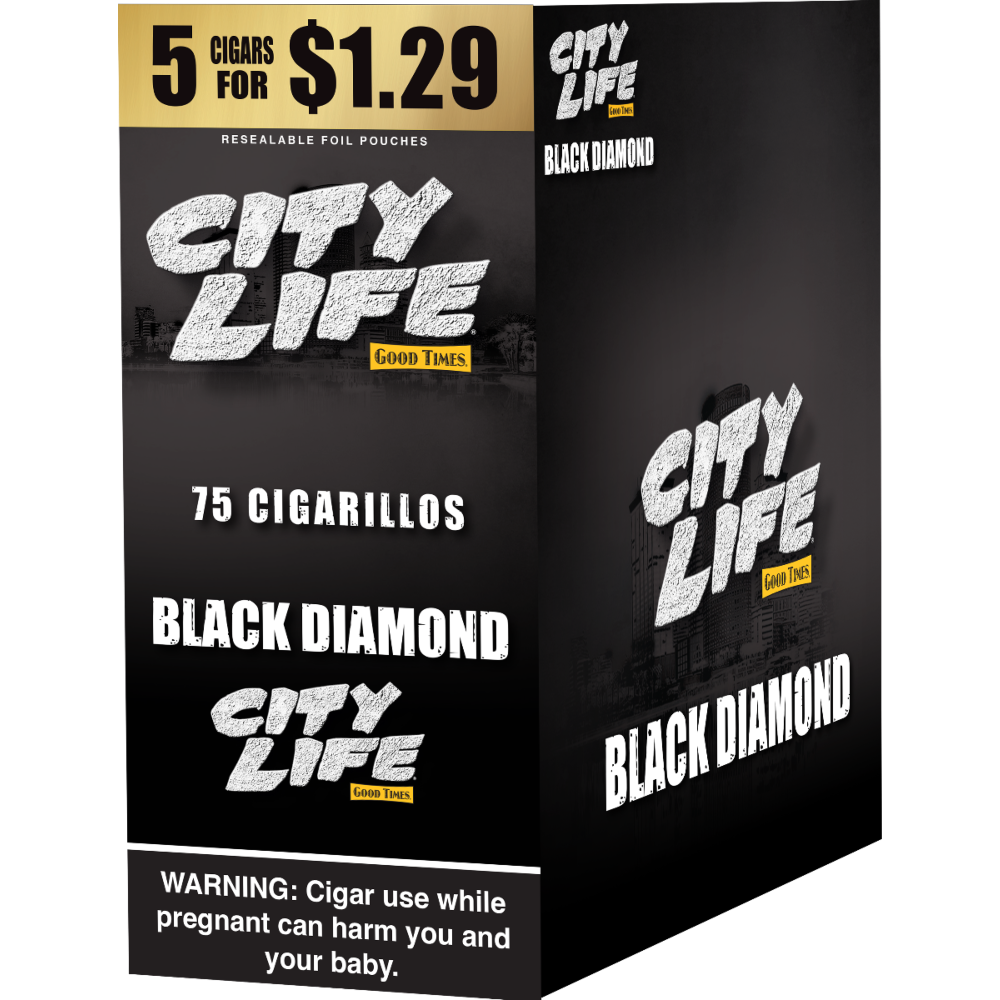 [Q-1605-02] CITY LIFE 5/$1.29 15/5CT (Black Diamond)