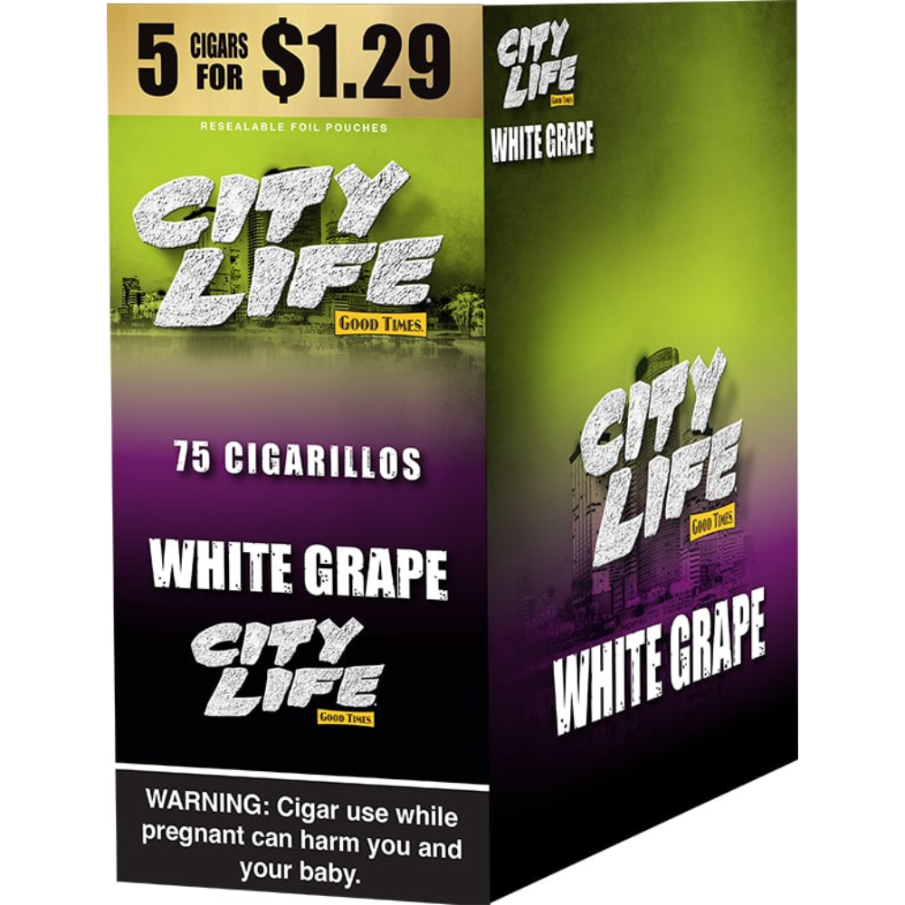 [Q-1605-04] CITY LIFE 5/$1.29 15/5CT (White Grape)