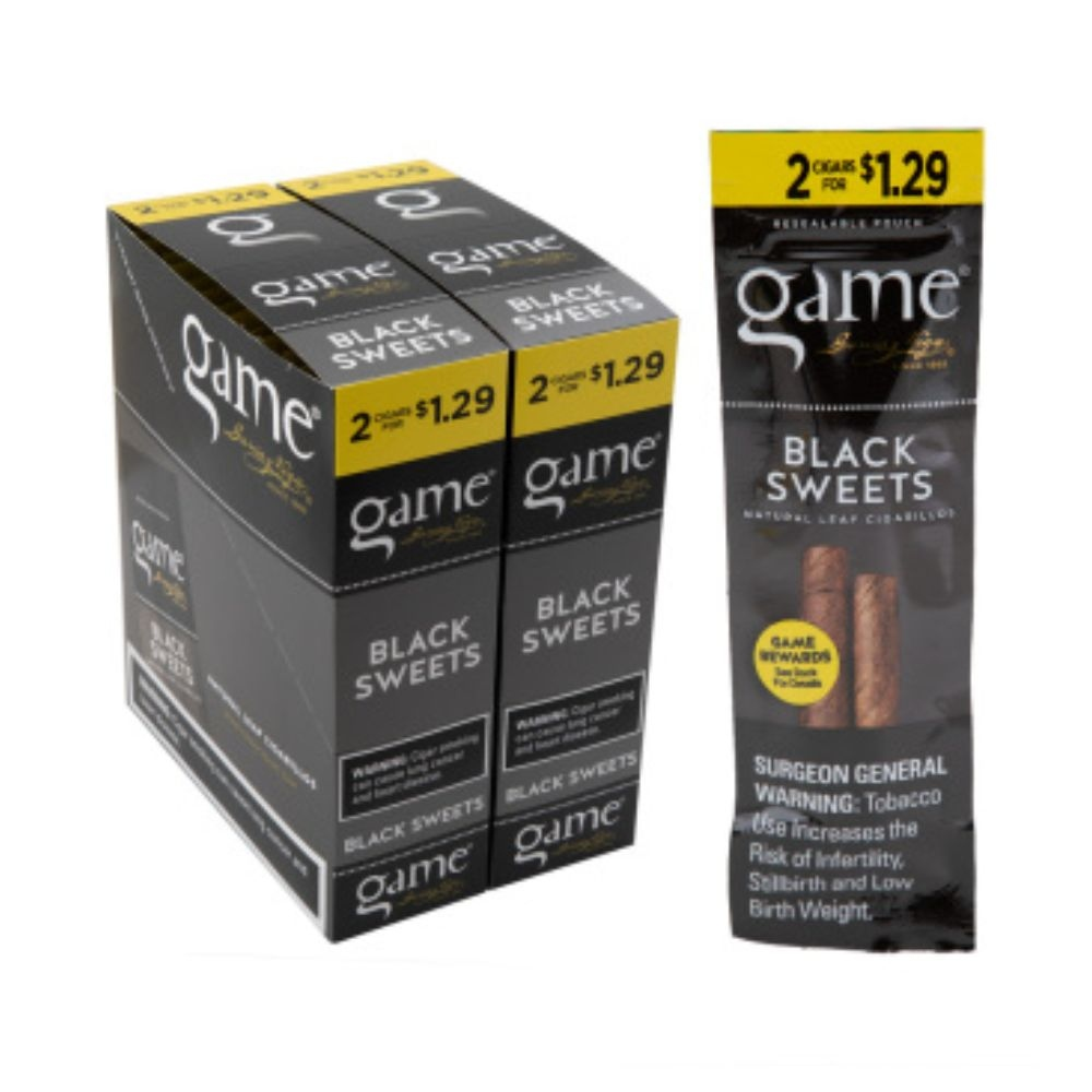 [Q-2058-08] GAME CIGARILLOS 2/$1.29 (Black Sweets)