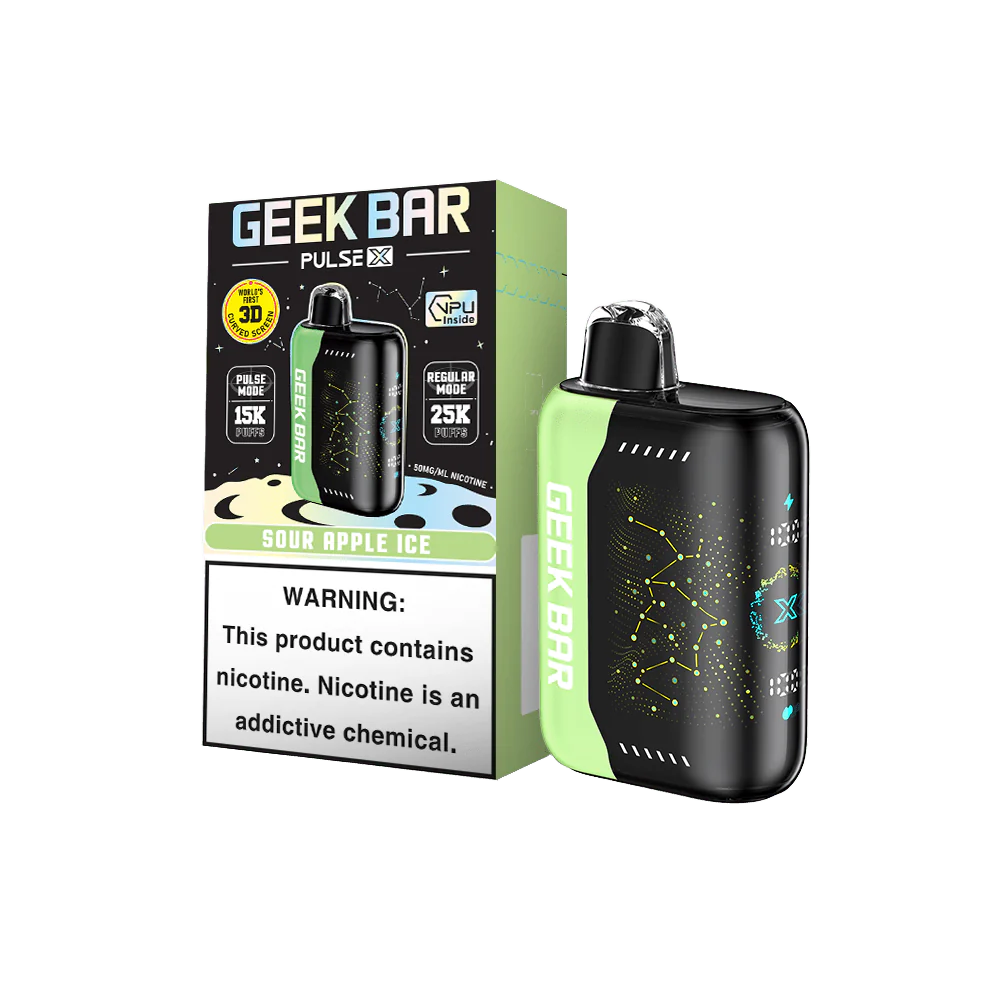 [Q-2073-08] GEEK BAR PULSE X 25000 18ML (Sour Apple Ice)