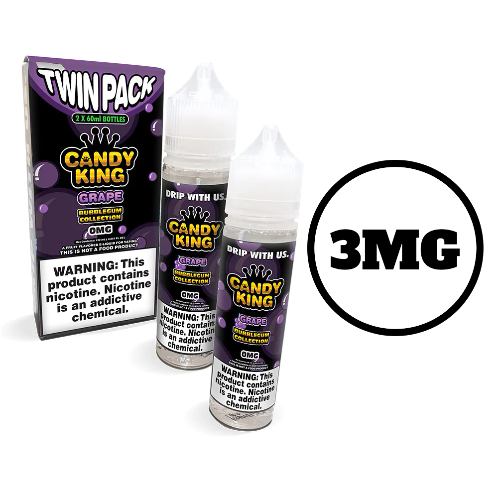 [Q-1548-03] CANDY KING 60ML (TWIN PACK) (3mg, Grape)