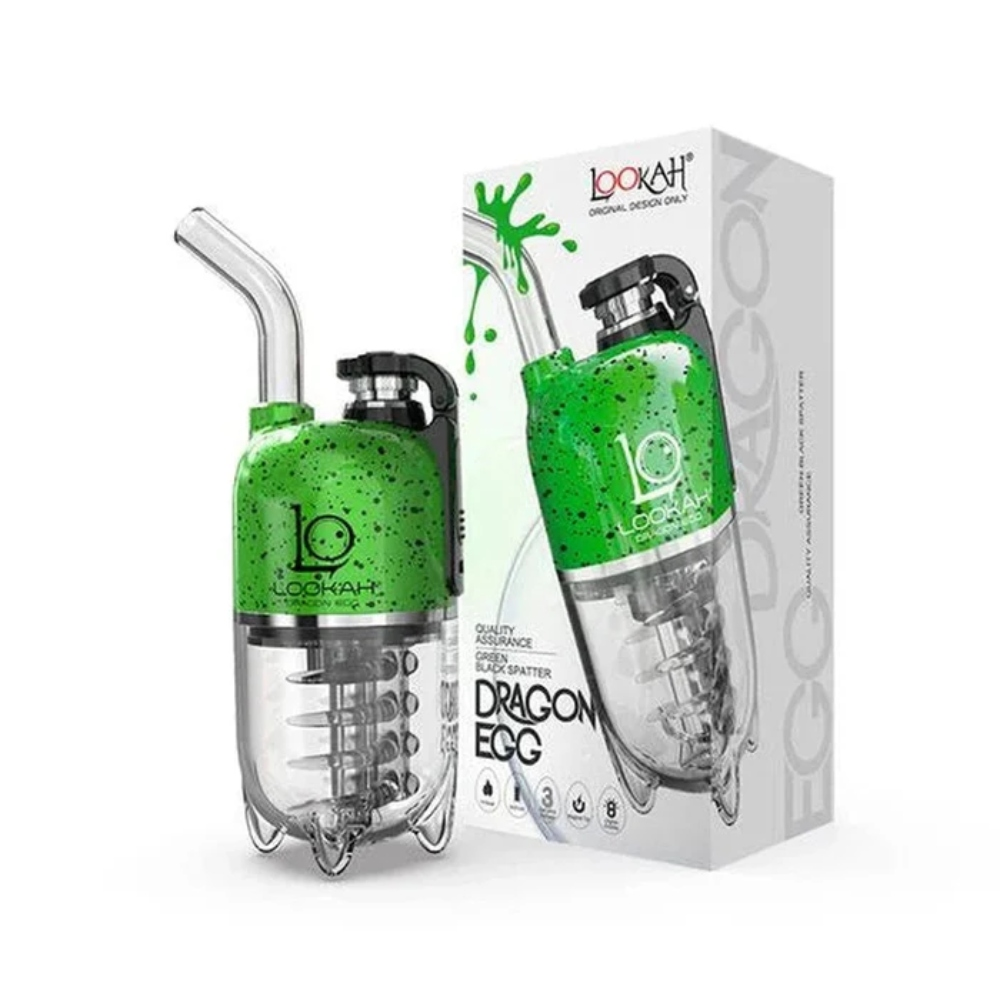 [Q-2746-01] LOOKAH DRAGON EGG E-RIG VAPOR KIT (Black-Green Spatter)