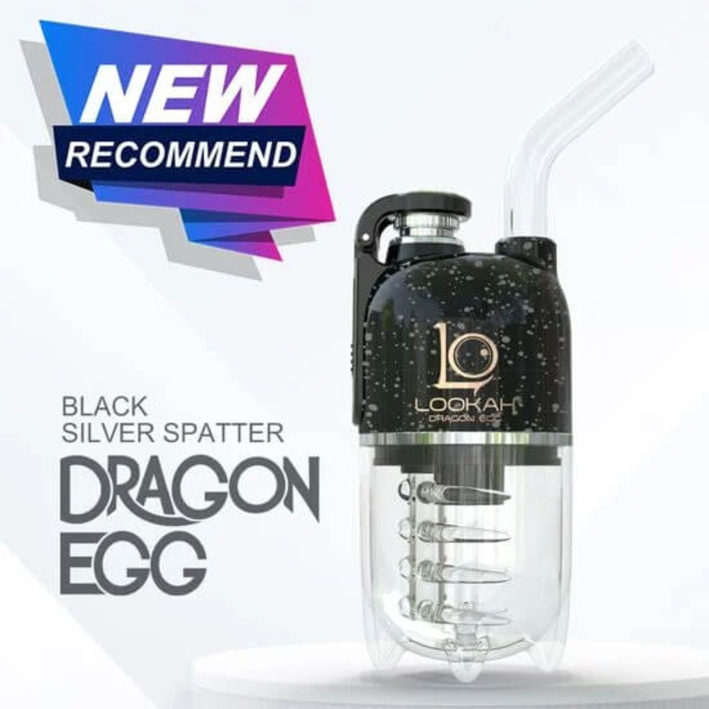 [Q-2746-02] LOOKAH DRAGON EGG E-RIG VAPOR KIT (Black-Silver Spatter)