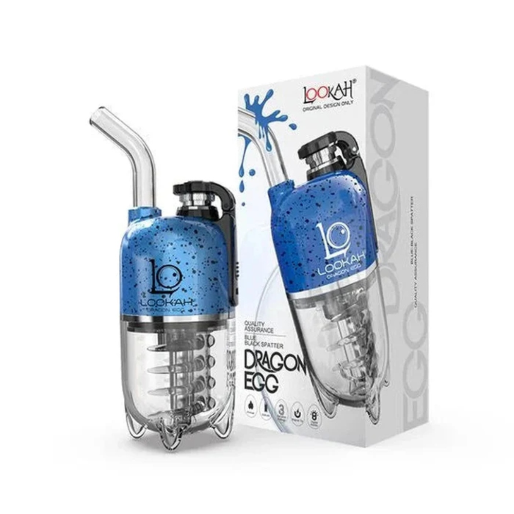 [Q-2746-03] LOOKAH DRAGON EGG E-RIG VAPOR KIT (Blue-Black Spatter)