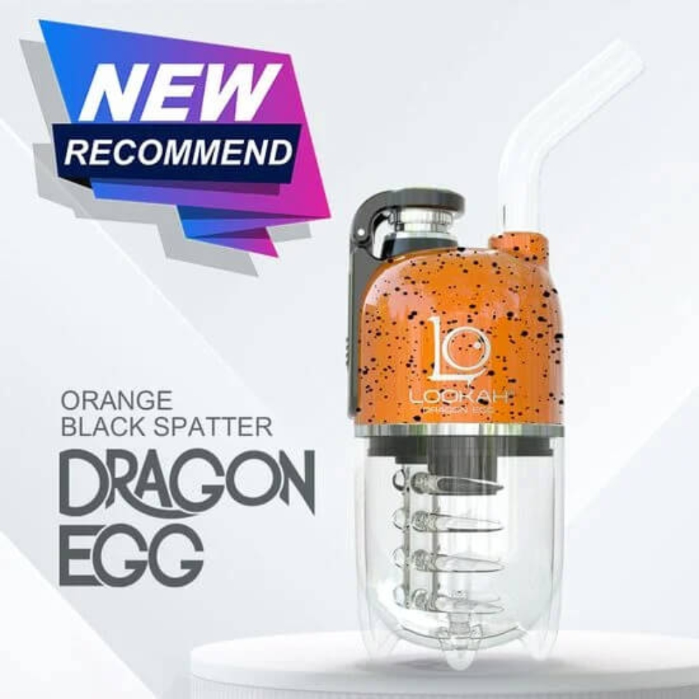 [Q-2746-06] LOOKAH DRAGON EGG E-RIG VAPOR KIT (Orange-Black Spatter)