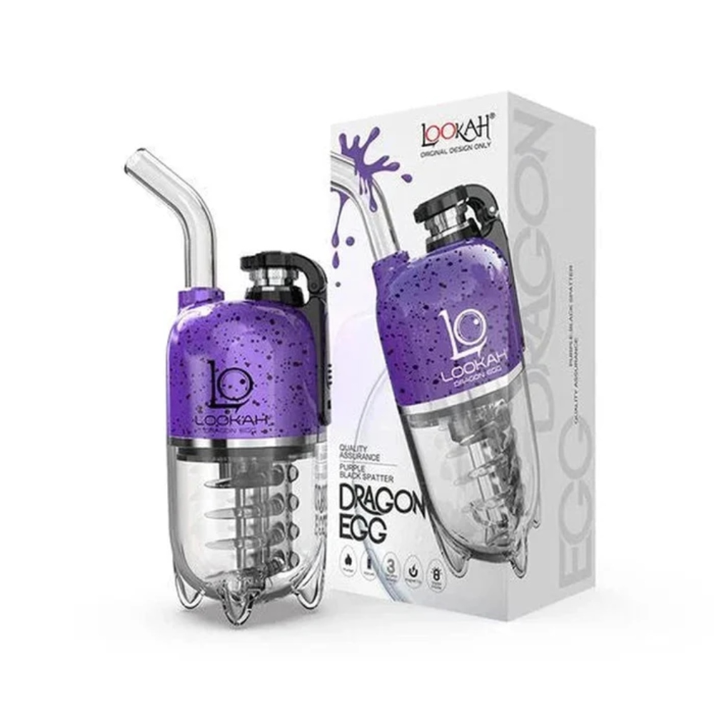 [Q-2746-07] LOOKAH DRAGON EGG E-RIG VAPOR KIT (Purple-Black Spatter)