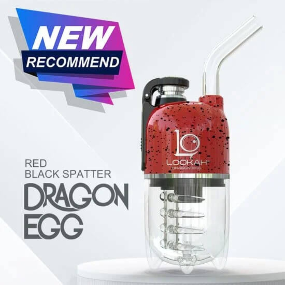 [Q-2746-08] LOOKAH DRAGON EGG E-RIG VAPOR KIT (Red-Black Spatter)