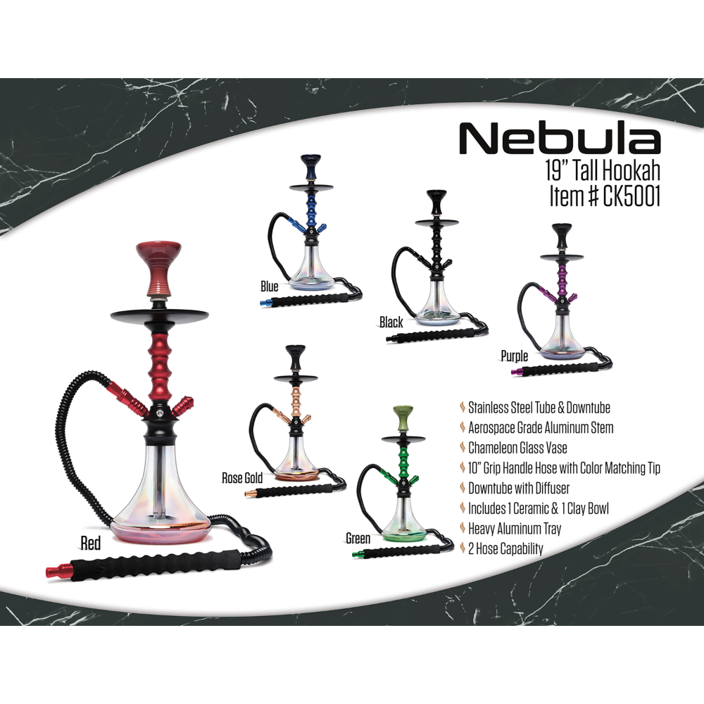 HOOKAH B.Y.O. 19" NEBULA CLICK TECHNOLOGY 1 HOSE