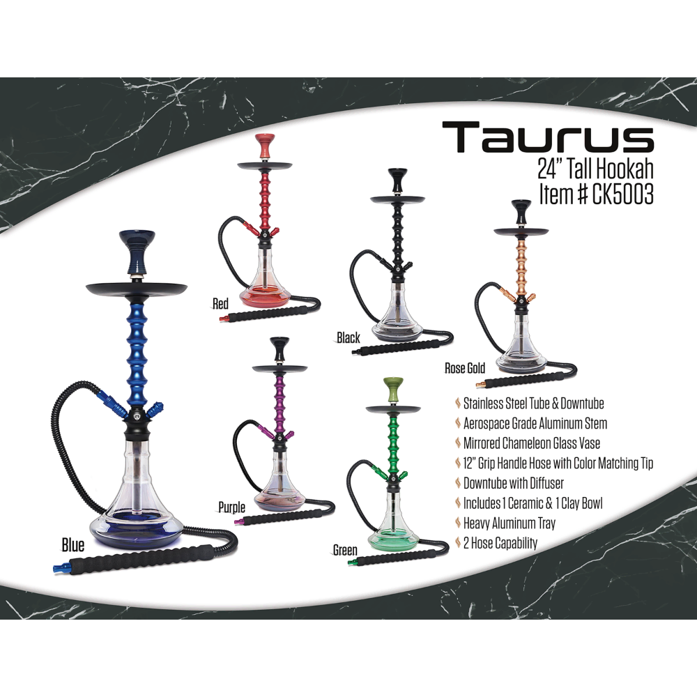 HOOKAH B.Y.O. 24" TAURUS CLICK TECHNOLOGY 1 HOSE