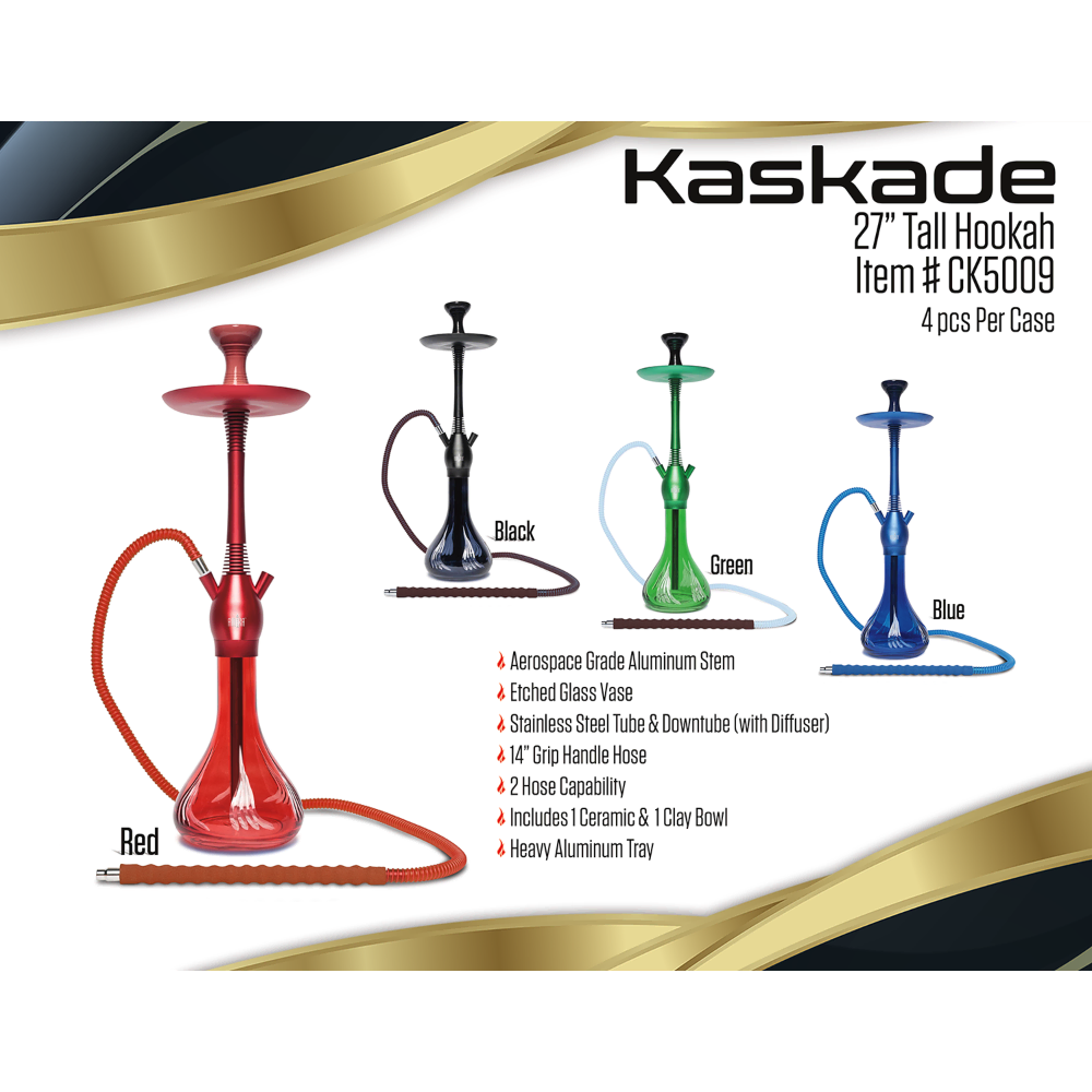 HOOKAH B.Y.O. 27" KASKADE CLICK TECHNOLOGY 1 HOSE