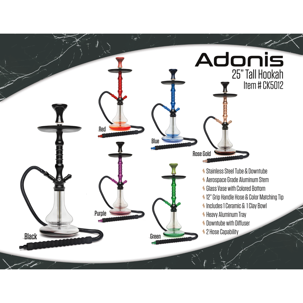 HOOKAH B.Y.O. 25" ADONIS CLICK TECHNOLOGY 1 HOSE