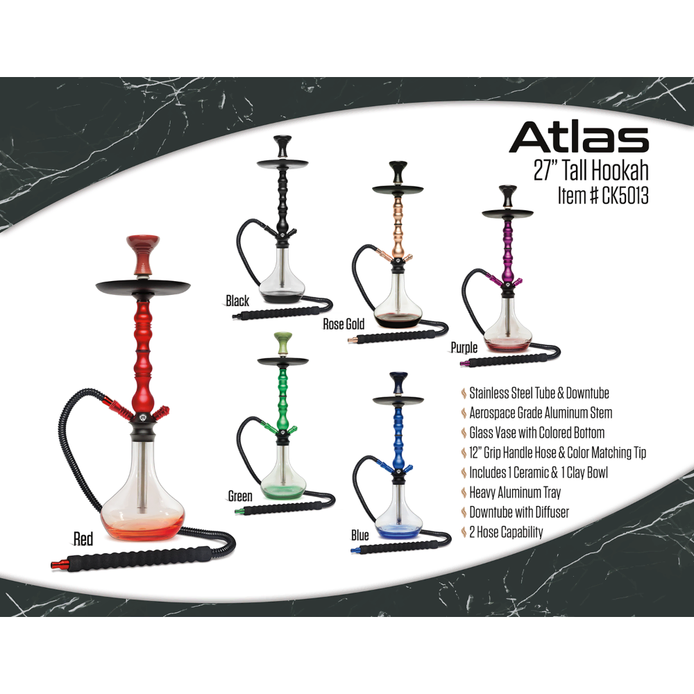 HOOKAH B.Y.O. 25" ATLAS CLICK TECHNOLOGY 1 HOSE