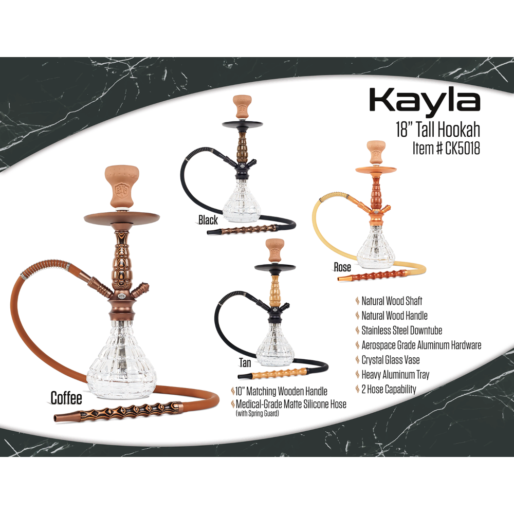 HOOKAH B.Y.O. 18" KAYLA CLICK TECHNOLOGY 1 HOSE