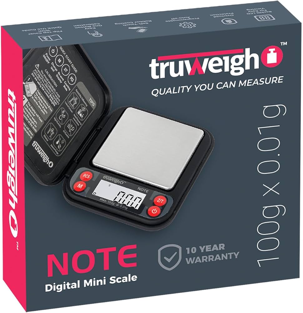 TRUWEIGH NOTE DIGITAL MINI SCALE - 100G X 0.01G - BLACK