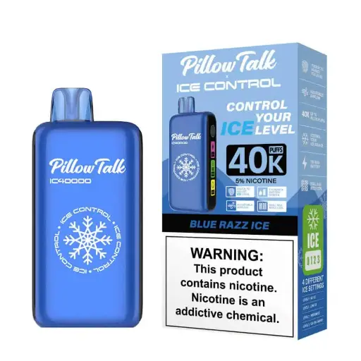 [Q-3075-02] PILLOW TALK ICE CONTROL IC40000 PUFF 20ML DISPOSABLE (Blue Razz Ice)