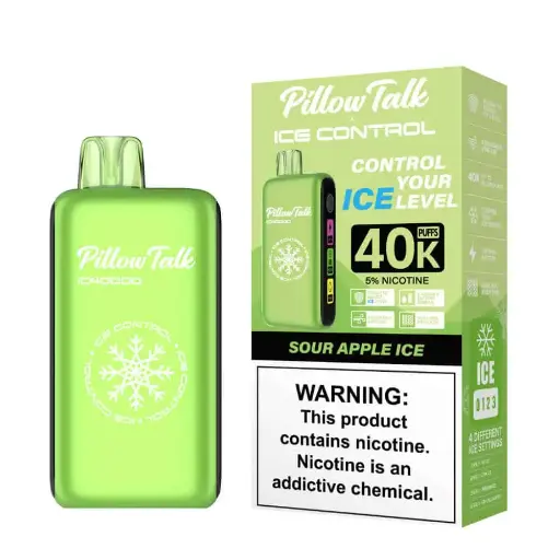 [Q-3075-10] PILLOW TALK ICE CONTROL IC40000 PUFF 20ML DISPOSABLE (Sour Apple Ice)