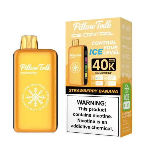 [Q-3075-11] PILLOW TALK ICE CONTROL IC40000 PUFF 20ML DISPOSABLE (Strawberry Banana)