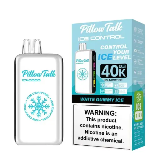 [Q-3075-15] PILLOW TALK ICE CONTROL IC40000 PUFF 20ML DISPOSABLE (White Gummy Ice)