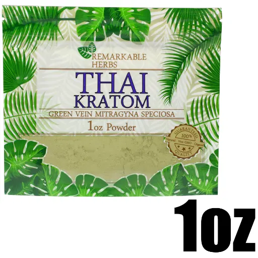 [Q-3211-07] REMARKABLE HERBS KRATOM 1OZ (Green Vein Thai)