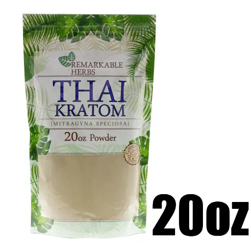 [Q-3212-07] REMARKABLE HERBS KRATOM 20OZ (Green Vein Thai)