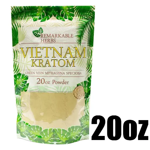 [Q-3212-08] REMARKABLE HERBS KRATOM 20OZ (Green Vein Vietnam)