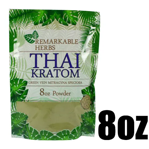 [Q-3214-07] REMARKABLE HERBS KRATOM 8OZ (Green Vein Thai)